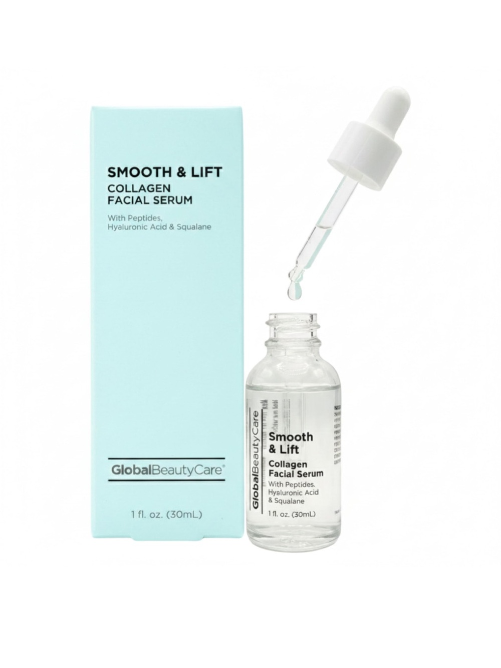 GlobalBeautyCare Smooth & Lift Collagen Facial Serum — Light Aqua